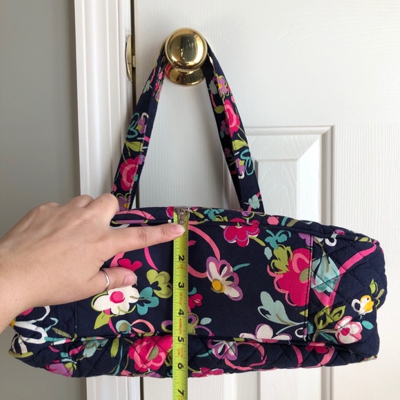 🌺Vera Bradley Ribbons Navy Blue Pattern Shoulder Bag🌺 - Picture 12 of 12